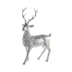 Modern Trendy Silver Aluminum Deer Sculpture New Design Tableware for Bedroom Showpiece <b>Decoration</b> - Product Image 1