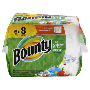 Serviettes en papier blanches Bounty taille rapide 8 paquets familiaux = 20 rouleaux de torchons réguliers - Product Image 1