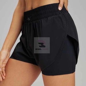 Short de sport unisexe double couche Fitness Running Gym Yoga Shorts avec poche - Product Image 3