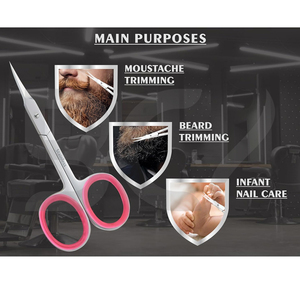 Tijeras de uñas para cutículas de acero inoxidable de la más alta calidad, herramienta de manicura y pedicura de forma recta de punta fina con hoja curva afilada - Product Image 3