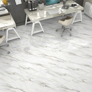 Carreaux de porcelaine émaillée blanche antibactériens 600x1200x9mm avec surface brillante, imperméables et ignifuges pour les murs et sols intérieurs des salles de sport - Product Image 5