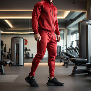 Diseño personalizado Jogger Chándal Hombres Deportes Cremallera Suéter Pantalones de chándal Conjunto Hombres 100% Algodón Poliéster Zip-Up Chándal Hombre - Product Image 5