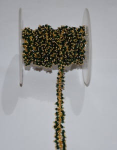 Chaîne de chapelet de perles Hydro de quartz vert enveloppé de fil plaqué or de qualité supérieure, chaîne de perles de chapelet épais pour la recherche de bijoux - Product Image 4