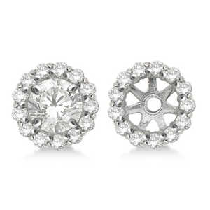 Aros para Pendientes de Diamantes Redondos de Oro Blanco y Rosa de 14K para Tachuelas de 9mm, Aros Modernos (0.75ct) - Product Image 1