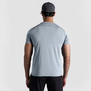T-shirt de course Overland 100% polyester Dry-Fit gris clair 160 g/m² en tissu tricoté avec motif sérigraphié - Product Image 2