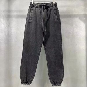 กางเกงวิ่งขายาวสำหรับผู้ชายกางเกงสำหรับผู้ชายกางเกงวิ่งจ๊อกกิ้งแบบถักเอวกลางดีไซน์ตามสั่งแนวไฮสตรีท - Product Image 2