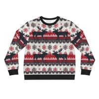 Pulls de Noël personnalisés à bas prix, brodés, tissés, respirants, en polaire polyester sublimé, de haute qualité, anti-plis, séchage rapide