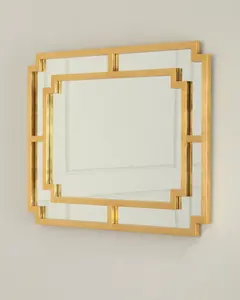 Hot Selling Modern Square <b>Gold</b> Iron <b>Wall</b> <b>Mirror</b> - Product Image 2
