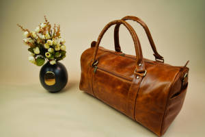 Bolsa de Viaje de Cuero Genuino Hecha a Mano de Alta Calidad, Bolsa de Viaje de Fin de Semana de Cuero de Grano Completo Personalizada - Product Image 2