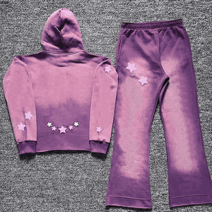 High Quality 100% Cotton Terry Flare <b>Sweatpants</b> and Hoodie Set Acid Washed <b>Oversized</b> Tracksuit for Men Breathable for Winter - Product Image 6