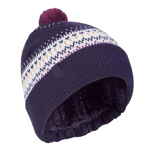 Gorro de Punto Jacquard Unisex con Pompón, Diseño 2026, Patrón Geométrico, Gorro Casual de Invierno, 100% Acrílico, para Adultos - Product Image 2