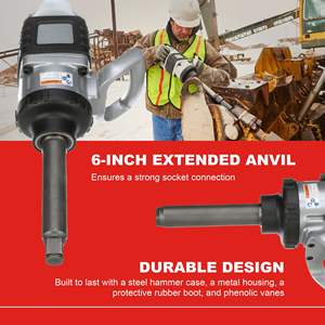 Llave de Impacto Neumática Inalámbrica de 1 Pulgada con Yunque Extendido de 6 Pulgadas y 2 Mangos - Product Image 5