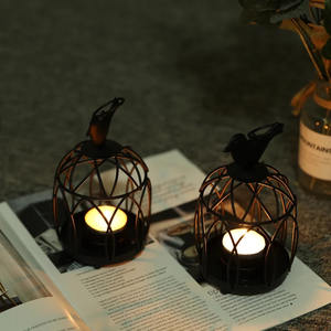 <b>Hanging</b> Tealight Candle <b>Holder</b> for Home and Christmas <b>Lighting</b> Decor Bird Design Black Color Metal Tealight <b>Holders</b> - Product Image 5
