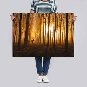 Affiche numérique de paysage moderne « Hirsch Im Wald » de Stefan Miron - Product Image 2