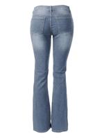 Nouveau Jean Femme Coupe Slim Élastique Taille Haute Uni Vintage Respirant Coupe Bootcut Jambe Étroite Vente en Gros Usine Personnalisable