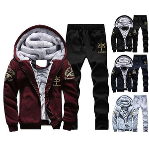 Haute qualité coton à manches longues hommes Jogging costume couleur unie personnalisation support pantalons de survêtement personnalisable nouveau Jogging ensemble - Product Image 2