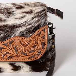 Sac à bandoulière de style western Cowgirl en cuir véritable de qualité supérieure fourre-tout décontracté en fourrure de vachette à bas prix - Product Image 3