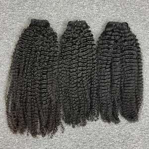 Cheveux crépus bouclés dans la trame, 100% cheveux humains, cheveux bruts un donneur - Product Image 1