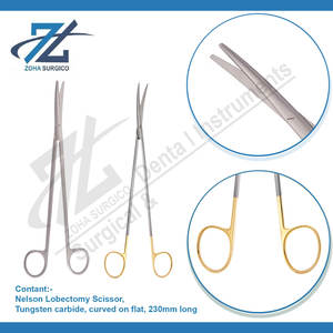 Tijeras de Lobectomía Nelson de Acero Inoxidable de Alta Calidad, Instrumentos Quirúrgicos Dentales Profesionales Manuales, Fabricante de Pakistán - Product Image 3