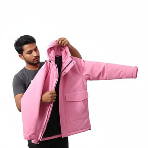 <b>Men's</b> Casual Winter Warm Hooded Coat Heavyweight <b>Fleece</b> Sweatshirt with Zipper Closure Embroidered Logo Sherpa <b>Lined</b> <b>Jacket</b> - Product Image 4