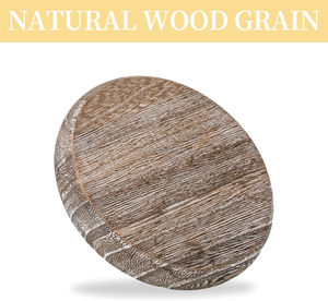 Bougeoir en bois décor de ferme-bougeoirs pilier pour centre de table petit plateau Riser ensemble de 4 assiettes rondes en bois - Product Image 2