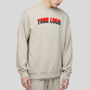 OEM/ODM personalizado bordado Logo 100% algodón polar pesado sudadera pulóver cuello redondo estilo Hip Hop básico sudadera - Product Image 4