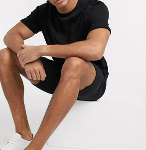 เซ็ตเสื้อยืดและกางเกงขาสั้นสำหรับผู้ชายพิมพ์ลายสีทึบระบายอากาศได้ดีแนวสตรีทฤดูร้อน - Product Image 6