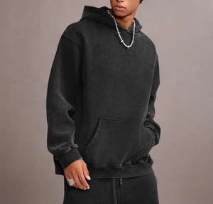 Custom Logo Plain Hoody Heavyweight Pocket Rope 450GSM Cotton <b>Velvet</b> Wholesale Manufacturer Solid Oversized basics <b>Hoodie</b> - Product Image 5