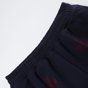 Y2K Rhinestone Summer High Street Loose Raw Edge Pantalones cortos de sudor Pantalones cortos de pierna ancha Vintage Acid Wash Sweat Shorts para hombres - Product Image 2