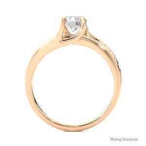 Anillo de compromiso de diamante cultivado en laboratorio de corte redondo de 0,66 quilates, anillo de regalo de aniversario de oro rosa para su Joyería de diamantes CVD - Product Image 2