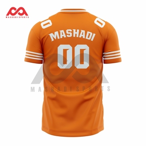 Maillot de football américain sublimé à manches courtes et col en V Uniformes de football des équipes de clubs d'adultes et de jeunes avec logo brodé - Product Image 3