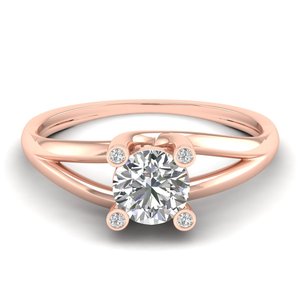 Anillo de Compromiso REYES, Nuevo, Plata de Ley 925, Chapado en Oro de 14K, Joyería Fina, Corte Redondo, Moissanita de 0.87, para Mujer - Product Image 1