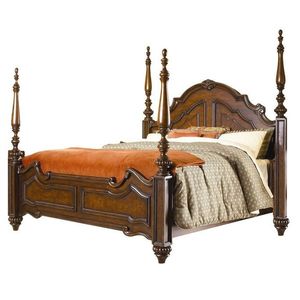 เตียงไม้มะฮอกกานีเนื้อแข็งดีไซน์แบบดั้งเดิมหรูหราสไตล์คลาสสิกความสะดวกสบายขนาดกว้างขวางแกะสลักด้วยมือปรับแต่งได้ - Product Image 1