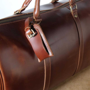 Produit de qualité fabriqué en usine en cuir de grain riche fait à la main en cuir polochon sac de voyage avec service OEM élégant - Product Image 3