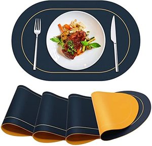 Leather Placemats Soft <b>Waterproof</b> Washable and Black Color square Shape Leather Dining Table <b>Mats</b> at Best Price - Product Image 5