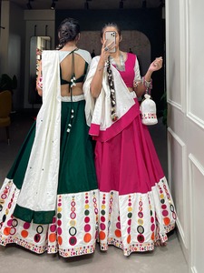 Lehenga Choli de mujer de último diseño con bordado y traje elegante de trabajo de espejo auténtico disponible a bajo precio de la India - Product Image 6
