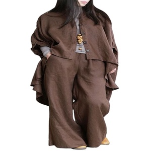 Venta al por mayor Primavera Verano moda mujeres coreanas color sólido camisa casual ropa de una pieza media manga ropa suelta señora blusas - Product Image 1