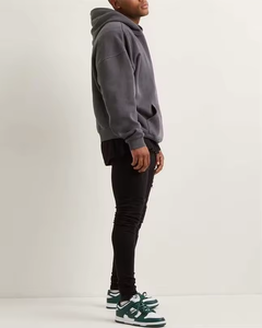 Sudaderas Extra Grandes Bordadas Desgastadas Personalizadas para Hombre, Estilo Vintage Lavado Ácido, Sin Cordones, 100% Algodón Teñido Liso para Invierno - Product Image 4