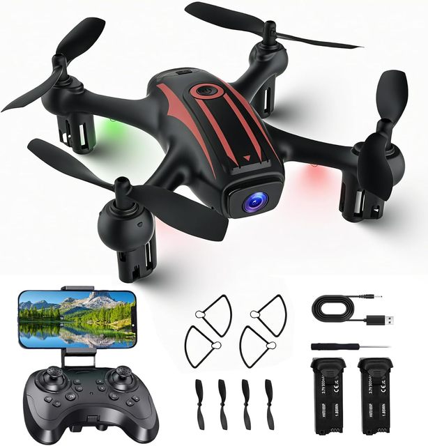 Drone Camera 1080P HD Remote Control Mini RC Quadcopter One-Key Takeoff/Landing Altitude Hold 3D Flip Gesture Selfie 2 Beginners