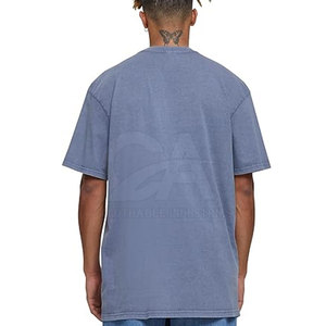 Camiseta Oversize de Algodón Lavado para Hombre, Estilo Casual Relajado con Cuello Redondo - Product Image 4