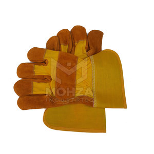 Guantes de Trabajo Resistentes de Cuero Genuino para Hombre, Guantes de Seguridad de Color Sólido a Precio Económico - Product Image 3