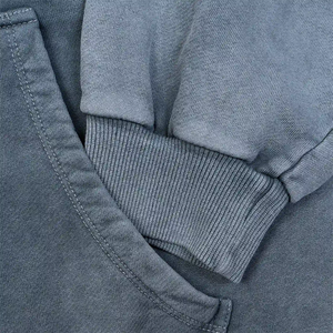 Sudadera con capucha de lavado ácido de calidad superior Unisex de gran tamaño de manga completa cómoda duradera polar invierno de moda en relieve Digital sólido - Product Image 2