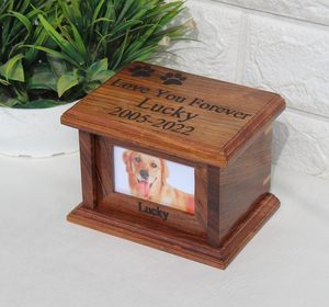 Urnas de madera para mascotas más vendidas, suministros para entierro, ataúdes, diseño de grietas, urnas de cremación de madera al precio más bajo con descuento - Product Image 6