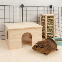 Nouveau design maison en bois naturel avec fenêtre pour hamster produits pour animaux de compagnie chinchillas de cochon d'inde vente en gros du Vietnam