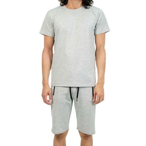 Men's Casual Solid Plus Size Summer Two-Piece Short <b>Set</b> New Fashionable Breathable Comfortable Polyester Shirts & Shorts - Product Image 3