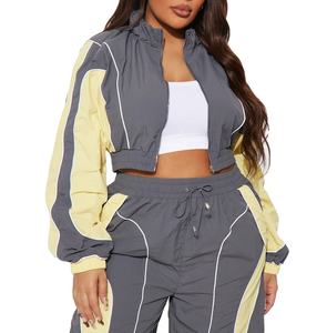 Latest Arrival Women's Tracksuit 100% Polyester Material Casual Wear Windbreaker Tracksuit Full Length Custom Logo 2026 - Product Image 2