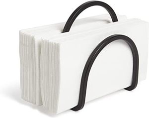 Classic <b>Black</b> Metal Rectangular Napkin Holders & Dispenser Freestanding Kitchen Tabletop Design by Design Creation - Product Image 2