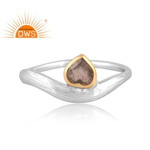 แหวนคลื่นอัญมณีลาบราดอไรต์ธรรมชาติทำจากเงินสเตอร์ลิงเครื่องประดับสำหรับผู้หญิงของขวัญแบบสั่งทำ - Product Image 2