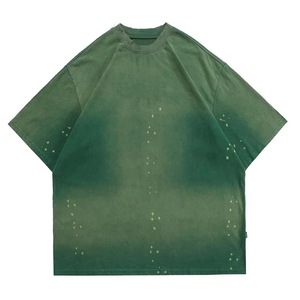 T-shirt Homme Oversize en Coton 220g à Séchage Rapide, Imprimé Sérigraphié Effet Délavé, Manches Courtes, Col Rond, Tricoté, Style Décontracté Streetwear - Product Image 1