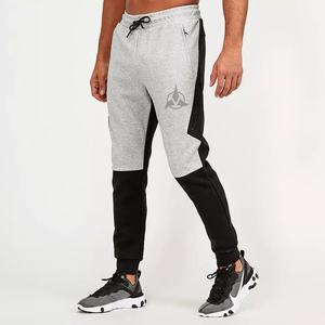 Premium Quality Mid Heather Grey Color Panel <b>Joggers</b> Gym Workout Ribbed Ankles Zipper Pockets <b>Slim</b> <b>Fit</b> Quick Dry Breathable - Product Image 1